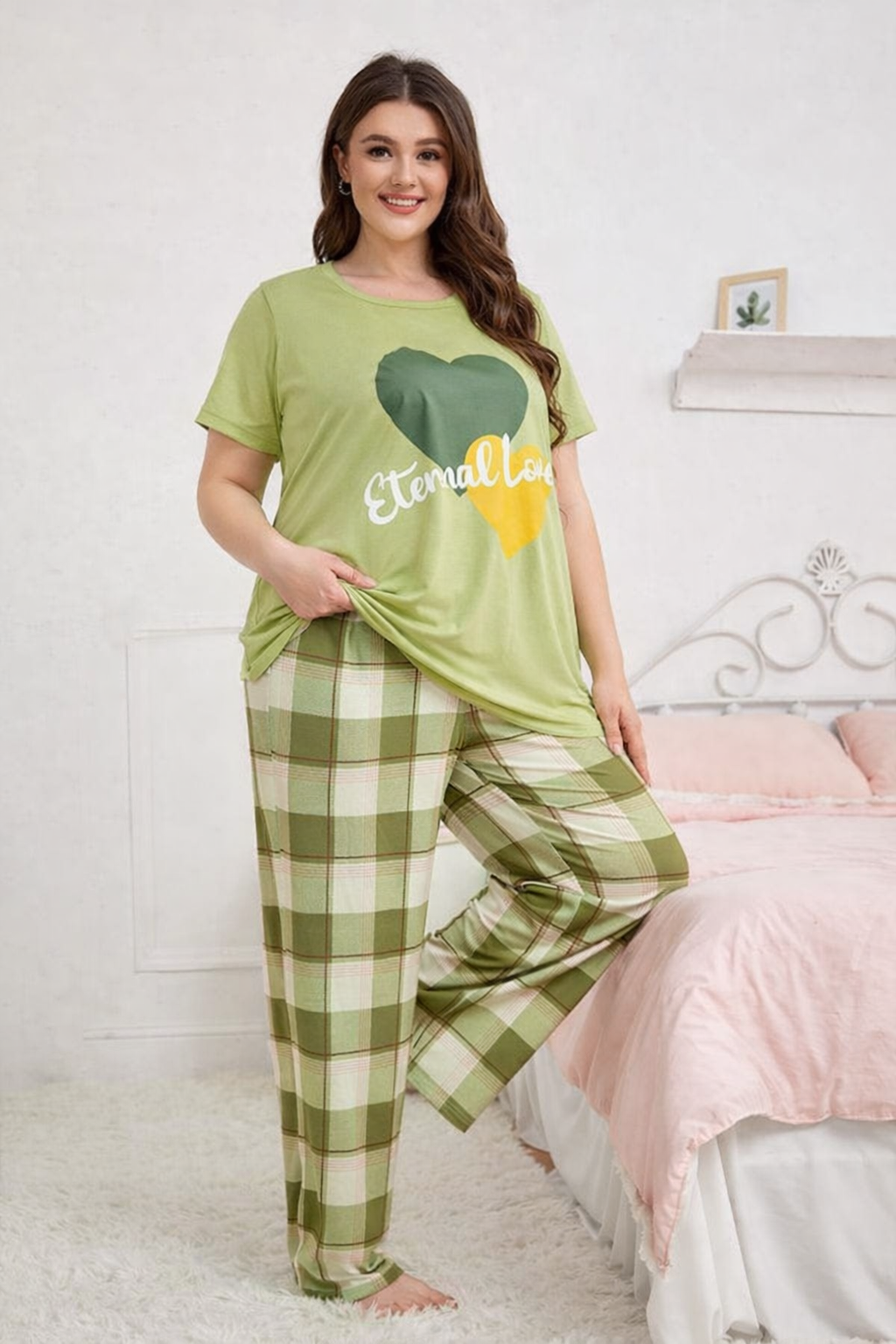 Eternal Love Half-Sleeves Printed Night Suit