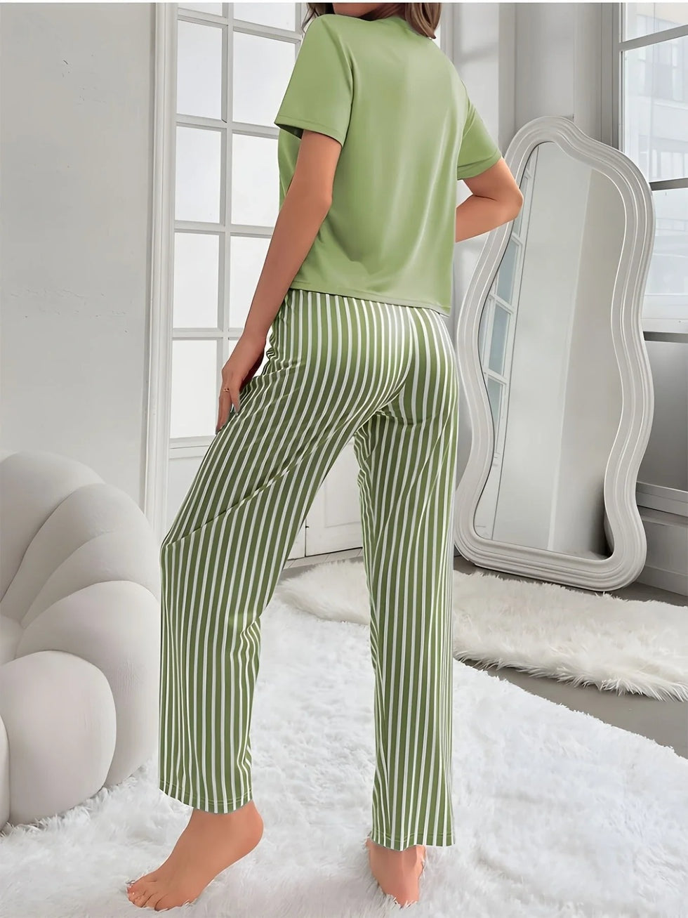 Green Sunflowers Heart Printed Night Suit