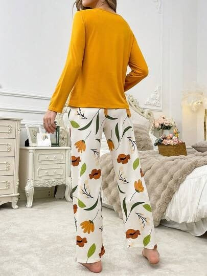 Flower Pocket Printed Night Suit