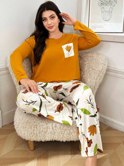 Flower Pocket Printed Night Suit