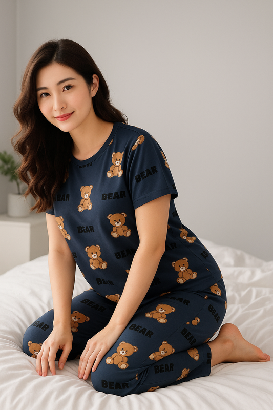 Cozy Bears Printed Night Suit