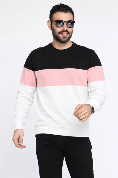 Black Pink And White Block Sweatshirt