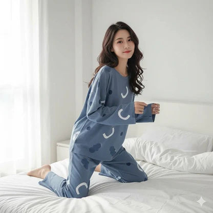 Pattern Printed Woman Night Suit
