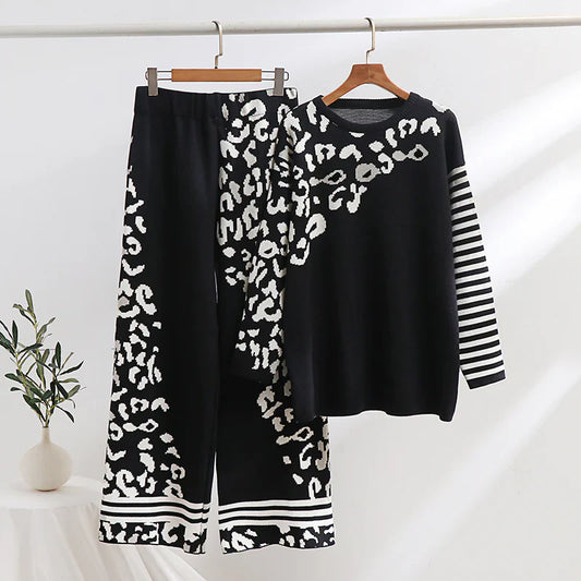 Black Tiger Printed Winter Fleece Co-ords Set