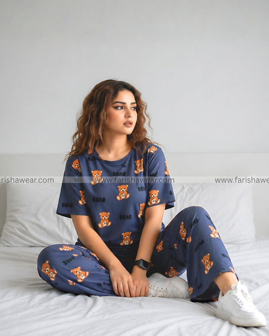 Cozy Bears Printed Night Suit