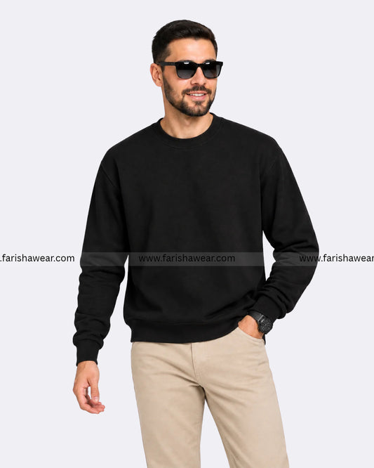 Black Basic Sweat Shirt
