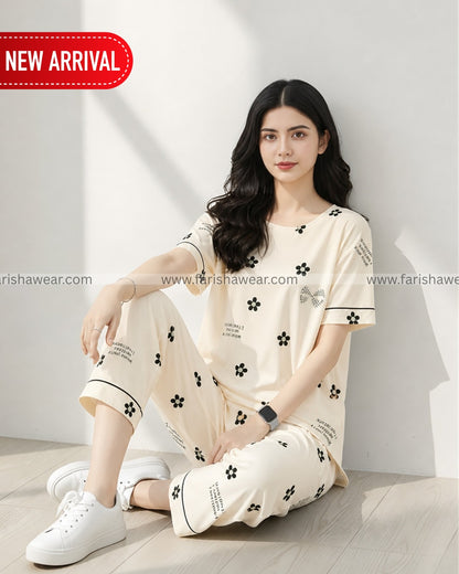 Small Flower Printed Night Suit
